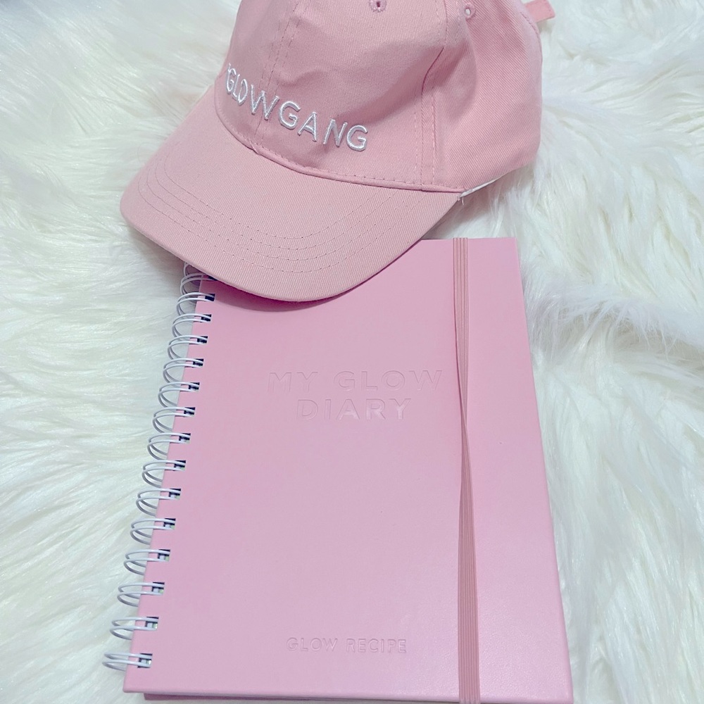 NWOT Glow Recipe Limited Edition Skincare Routine Diary + Baseball cap